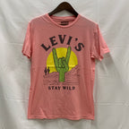 【古着】Levi's プリント Tシャツ ピンク Sサイズ