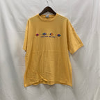 【中古】【古着】Cal Cru 刺繍 Tシャツ イエロー XLサイズ
