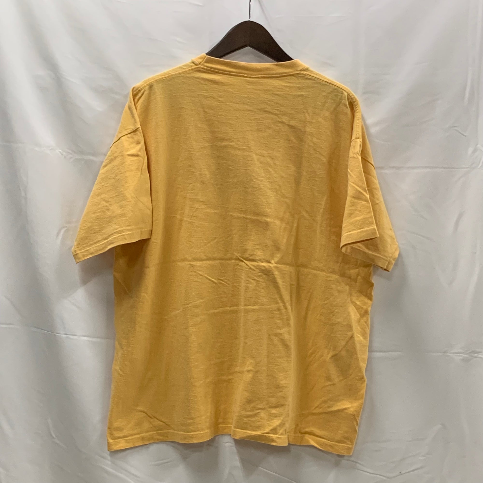 【中古】【古着】Cal Cru 刺繍 Tシャツ イエロー XLサイズ