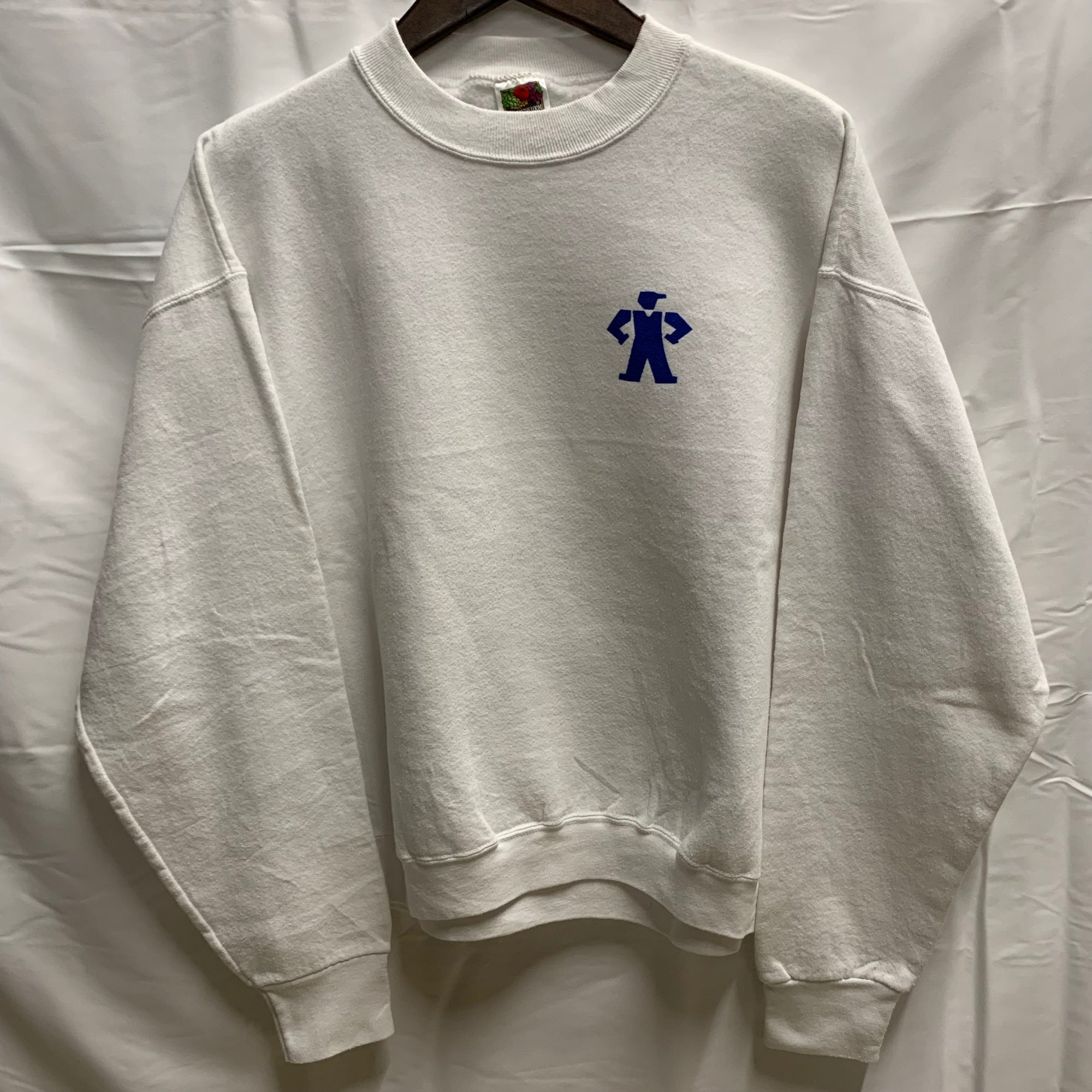 【中古】【古着】FRUIT OF THE ROOM ワンポイント スウェットトレーナー ホワイト