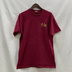 【中古】【古着】FRUIT OF THE ROOM 刺繍 Tシャツ ボルドー Lサイズ