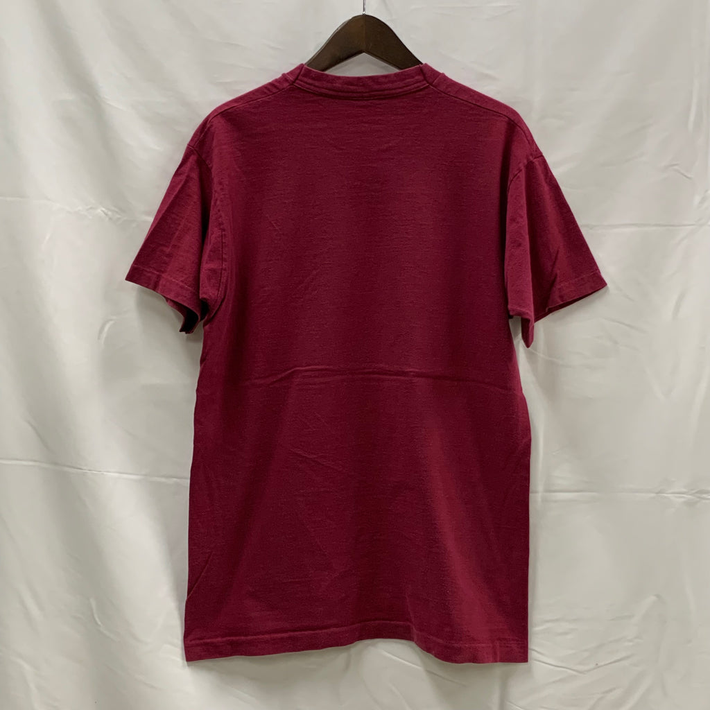 【中古】【古着】FRUIT OF THE ROOM 刺繍 Tシャツ ボルドー Lサイズ