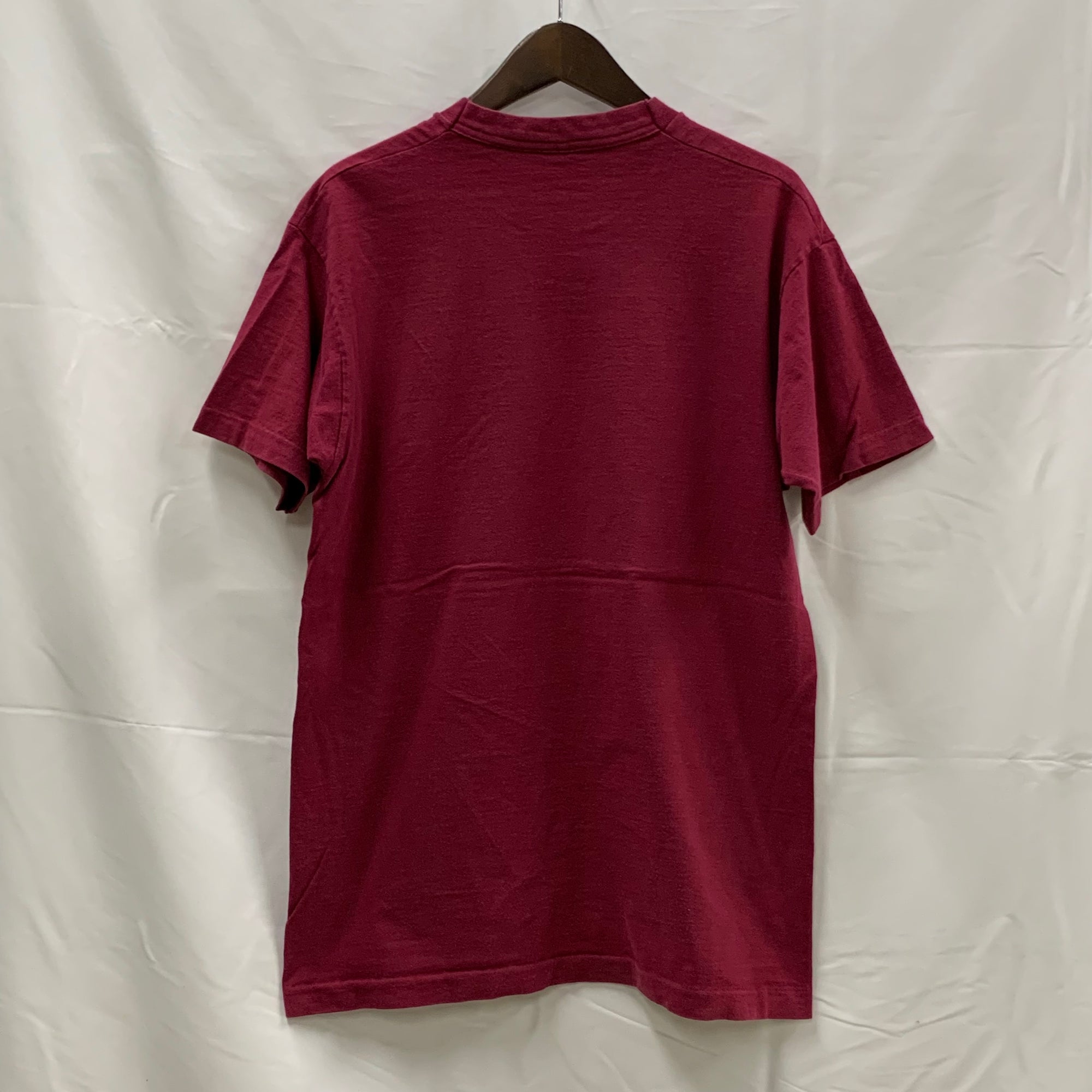 【中古】【古着】FRUIT OF THE ROOM 刺繍 Tシャツ ボルドー Lサイズ