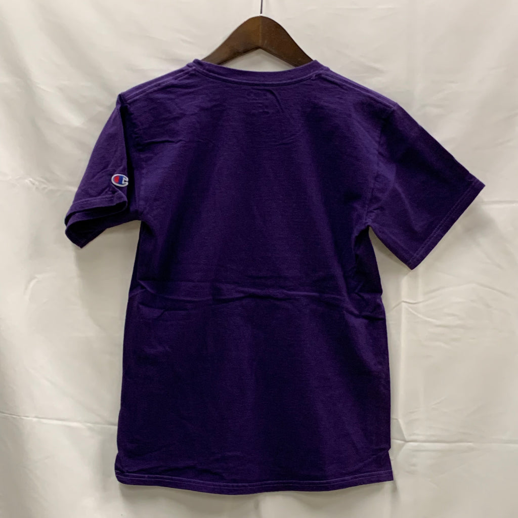 【中古】【古着】Champion プリント Tシャツ パープル Sサイズ