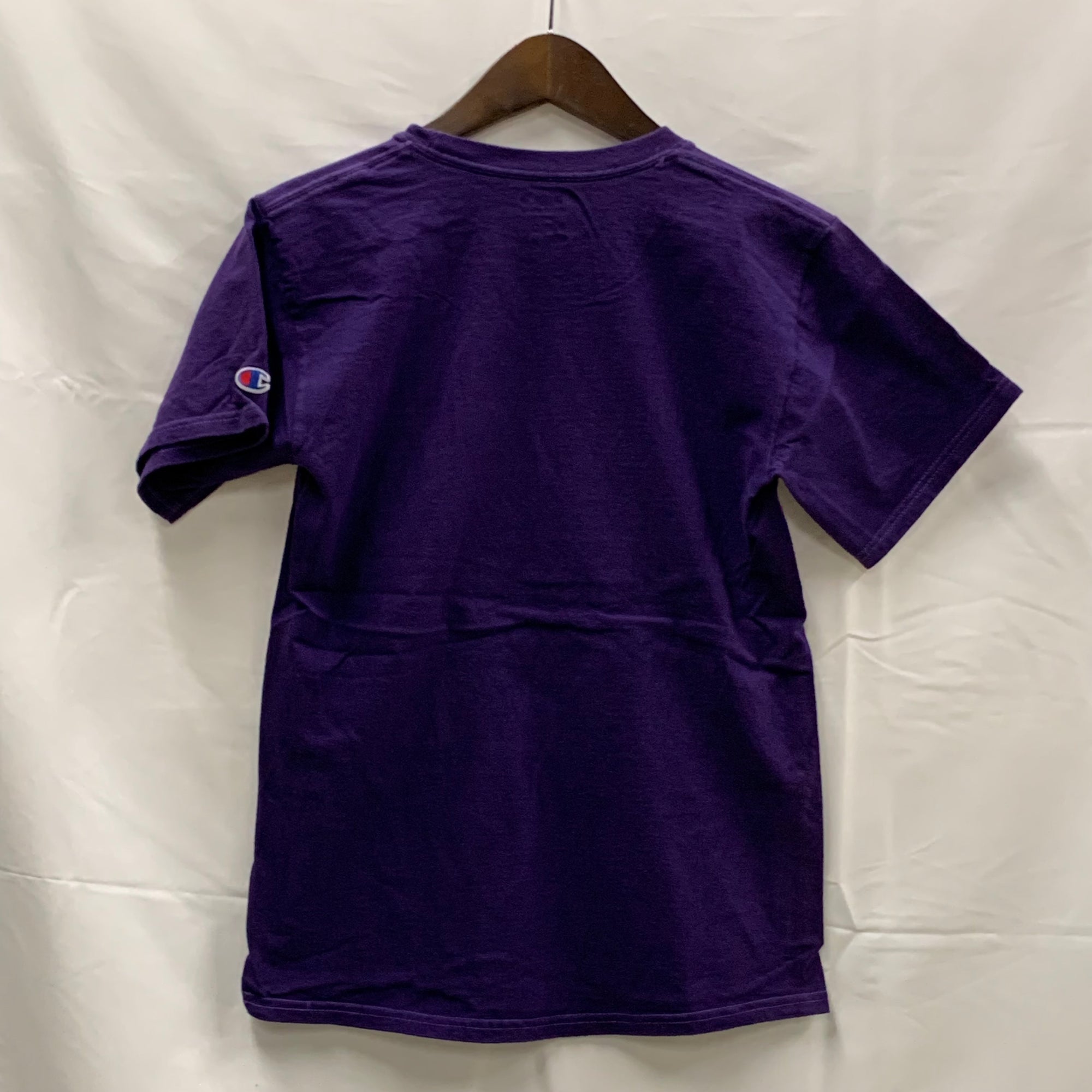 【中古】【古着】Champion プリント Tシャツ パープル Sサイズ