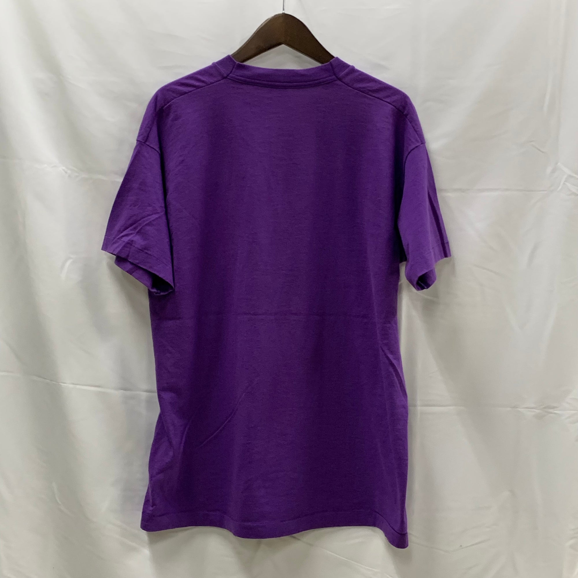 【古着】FRUIT OF THE ROOM ワンポイント Tシャツ パープル XLサイズ