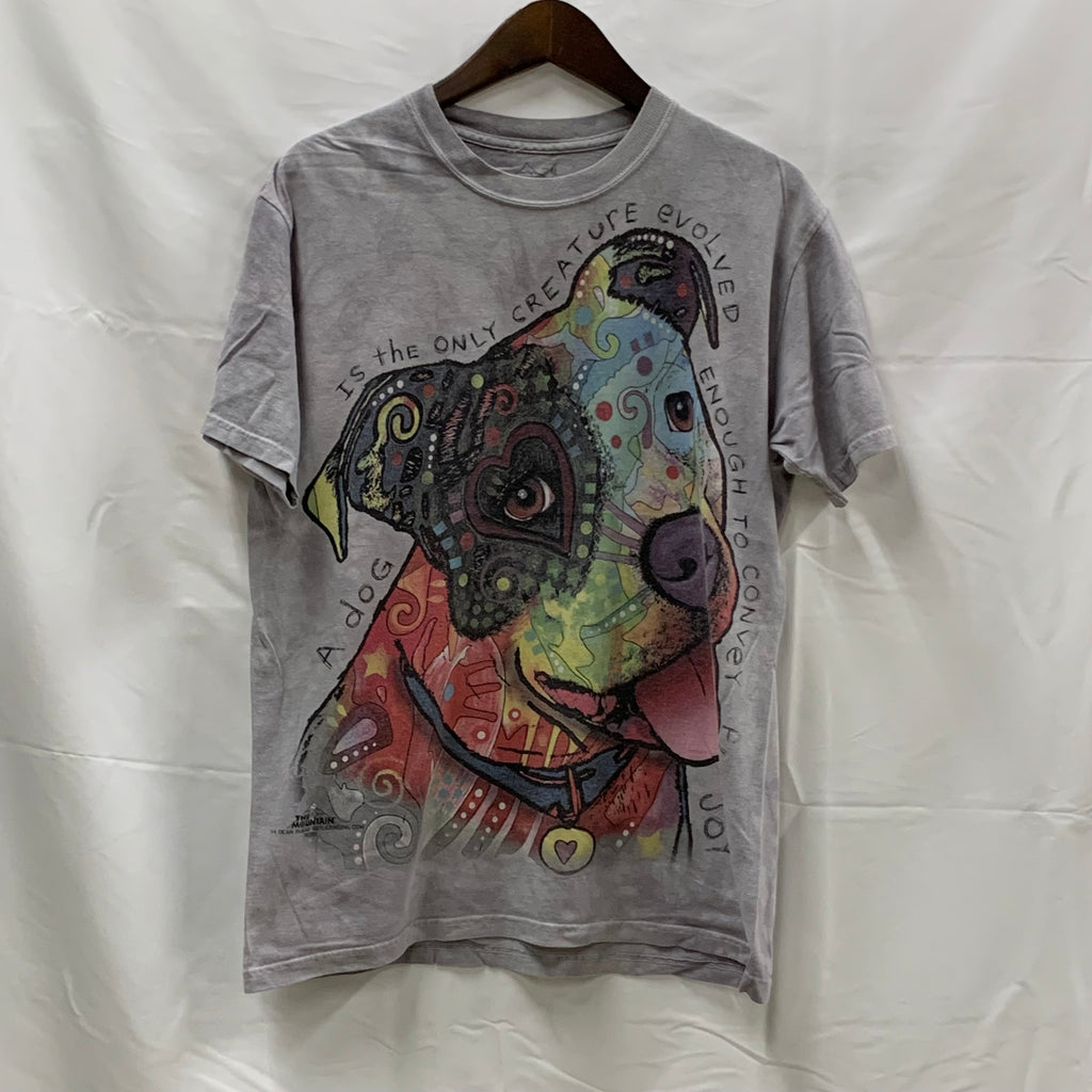 【古着】THE MOUNTAIN プリント Tシャツ グレー Mサイズ