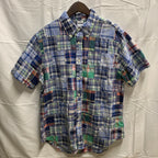 【中古】【古着】Brooks Brothers チェック S/S シャツ ブルー Lサイズ