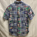 【中古】【古着】Brooks Brothers チェック S/S シャツ ブルー Lサイズ