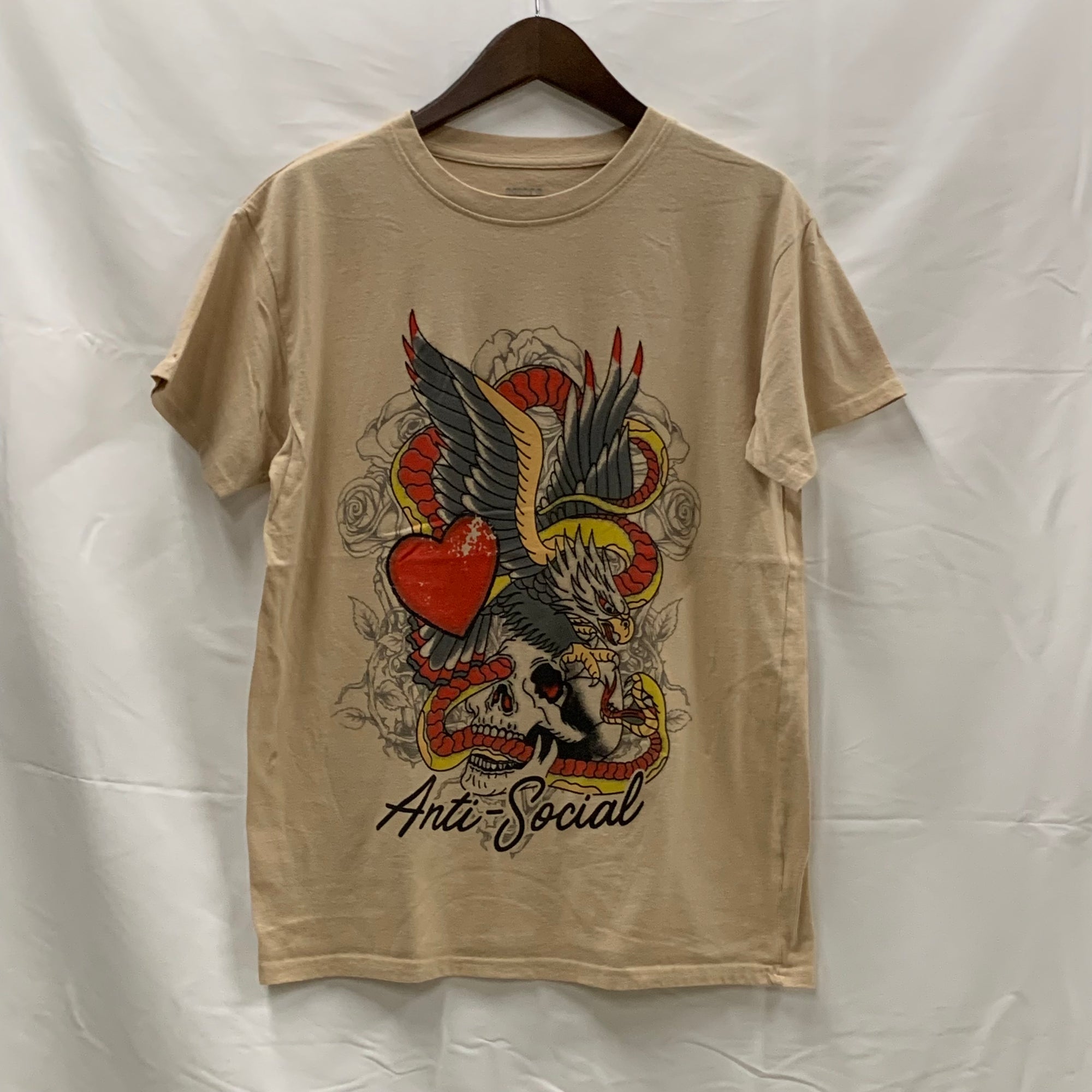 【古着】Brisco Brands プリント Tシャツ アイボリー Mサイズ