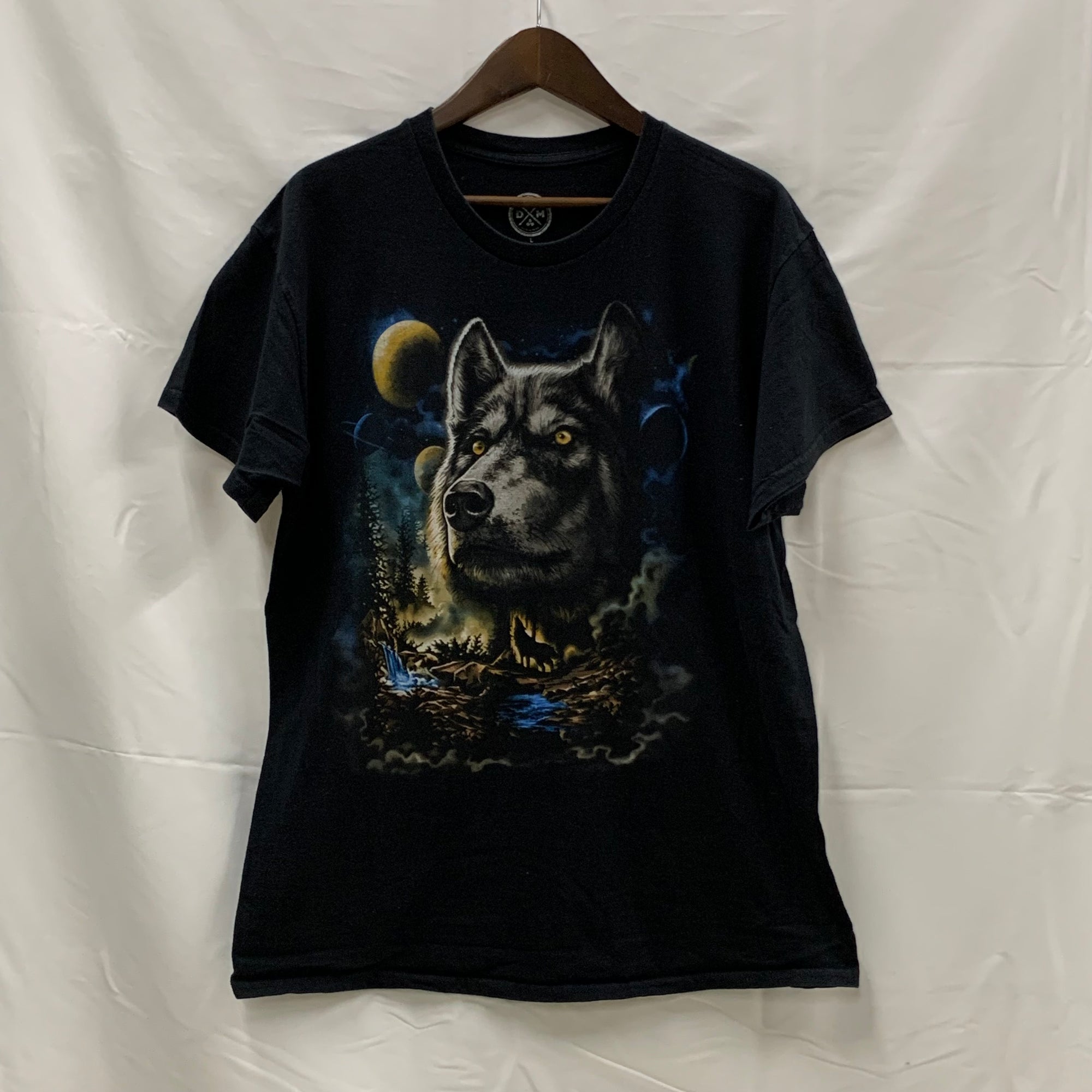 【古着】DOM プリント Tシャツ ブラック Lサイズ