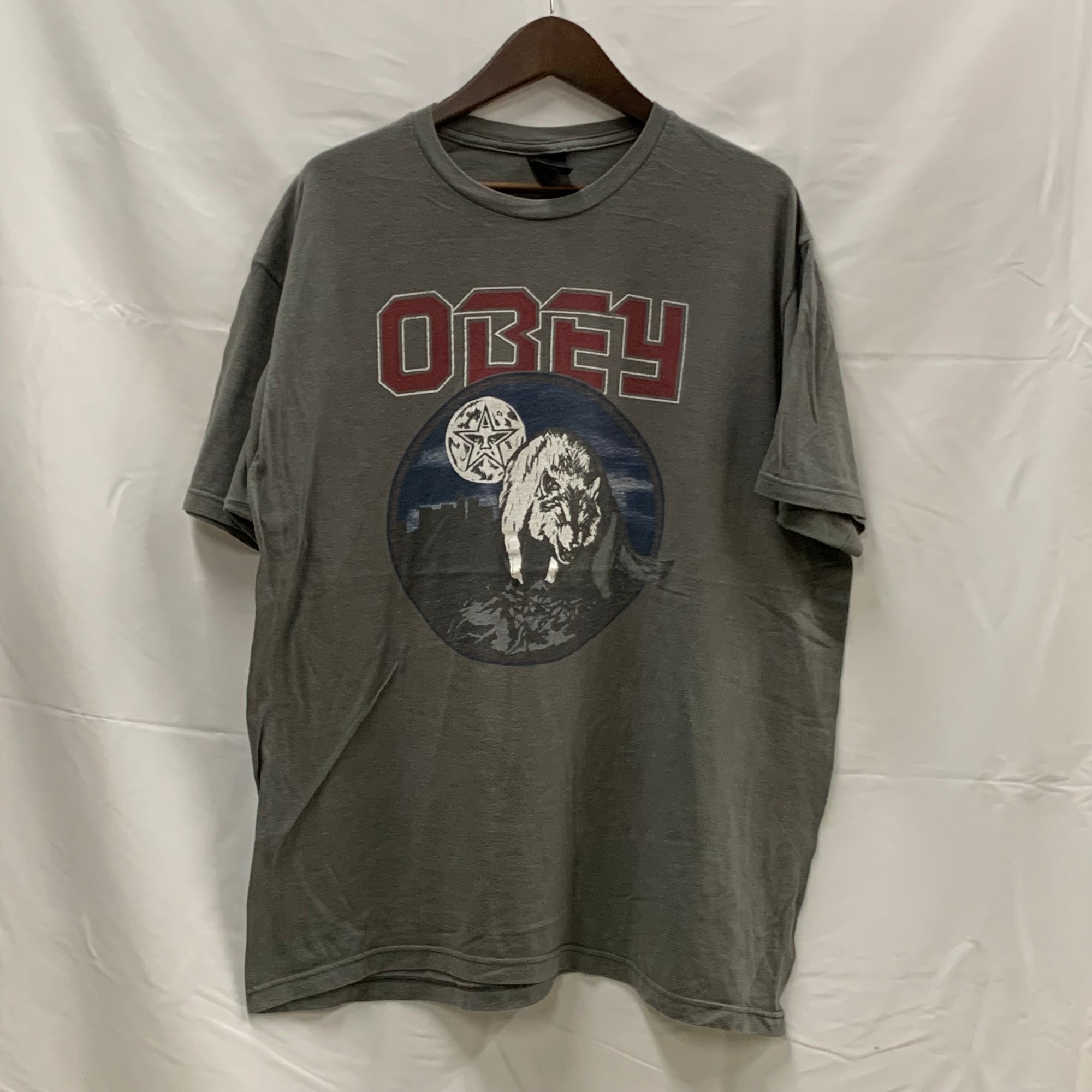 【古着】Obey プリント Tシャツ グレー XLサイズ