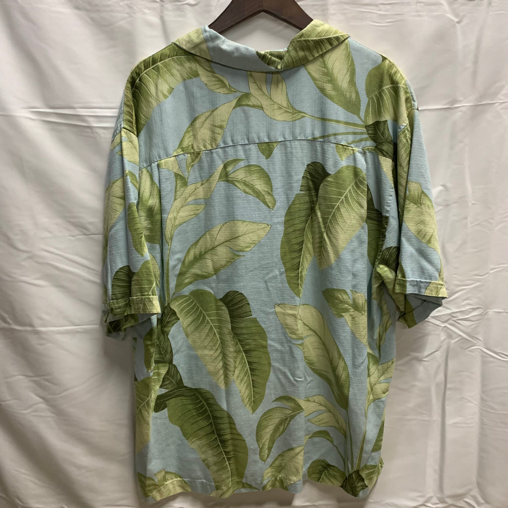 【中古】【古着】JAMAICA JAXX 柄 S/S アロハシャツ ブルー Lサイズ