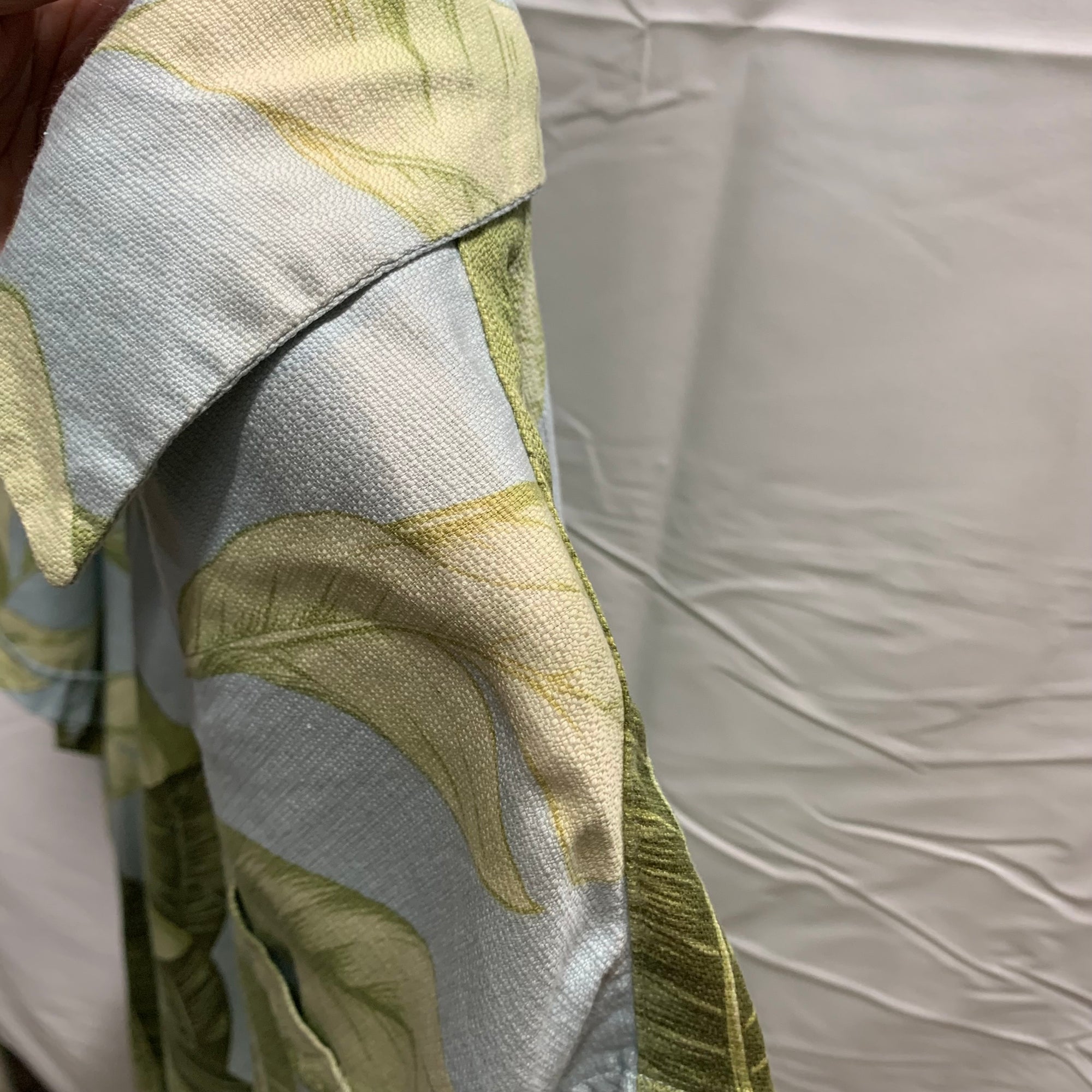 【中古】【古着】JAMAICA JAXX 柄 S/S アロハシャツ ブルー Lサイズ
