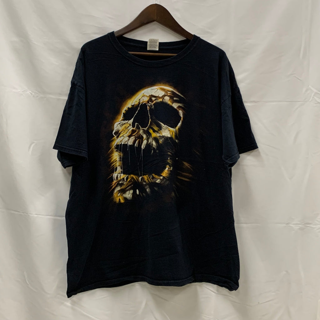 【古着】FRUIT OF THE ROOM プリント Tシャツ ブラック XLサイズ