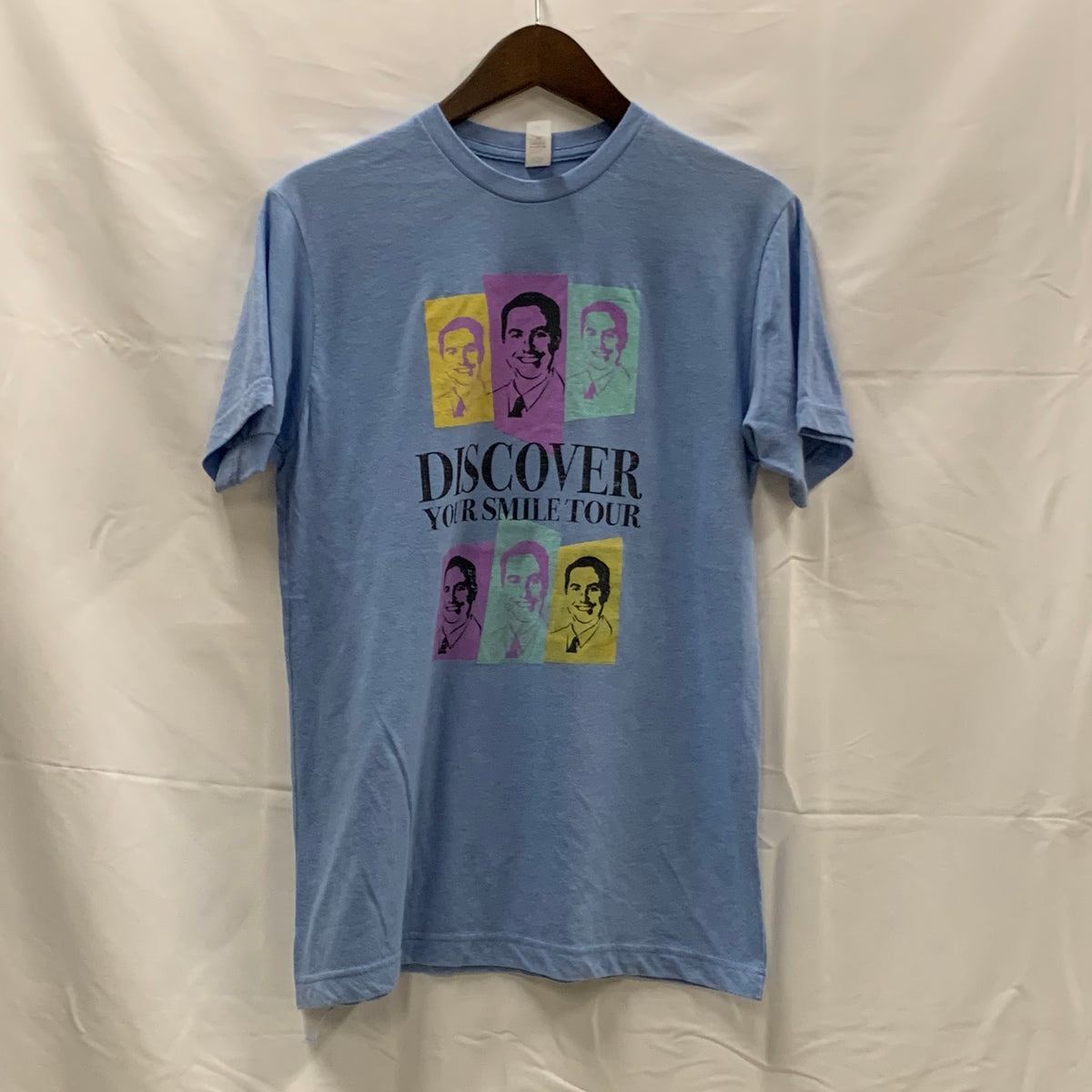 【古着】tultex プリント Tシャツ ライトブルー Mサイズ