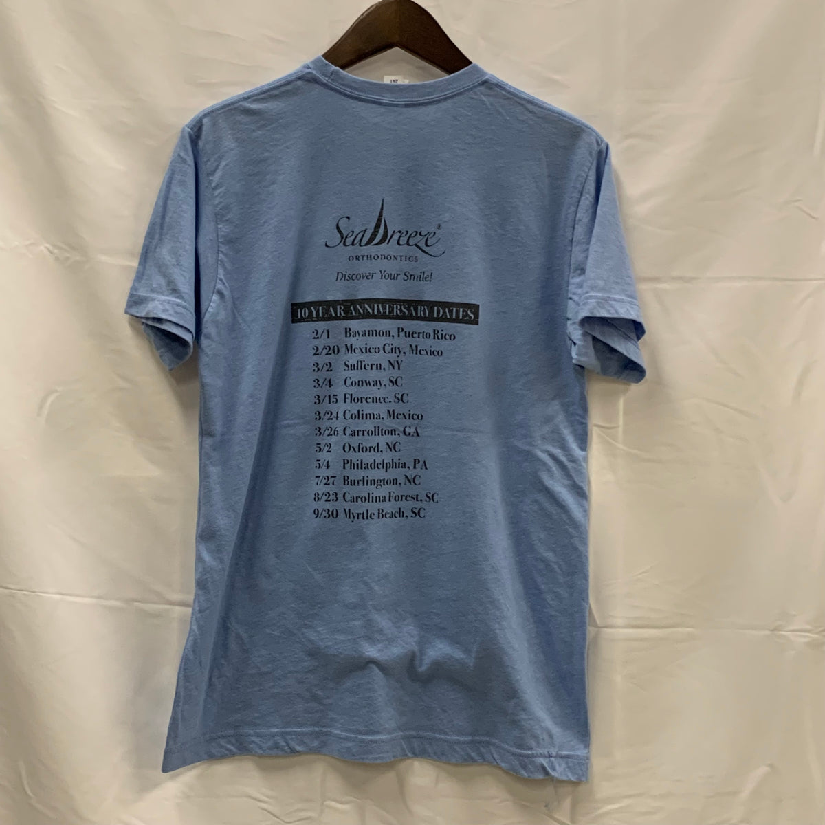 【古着】tultex プリント Tシャツ ライトブルー Mサイズ