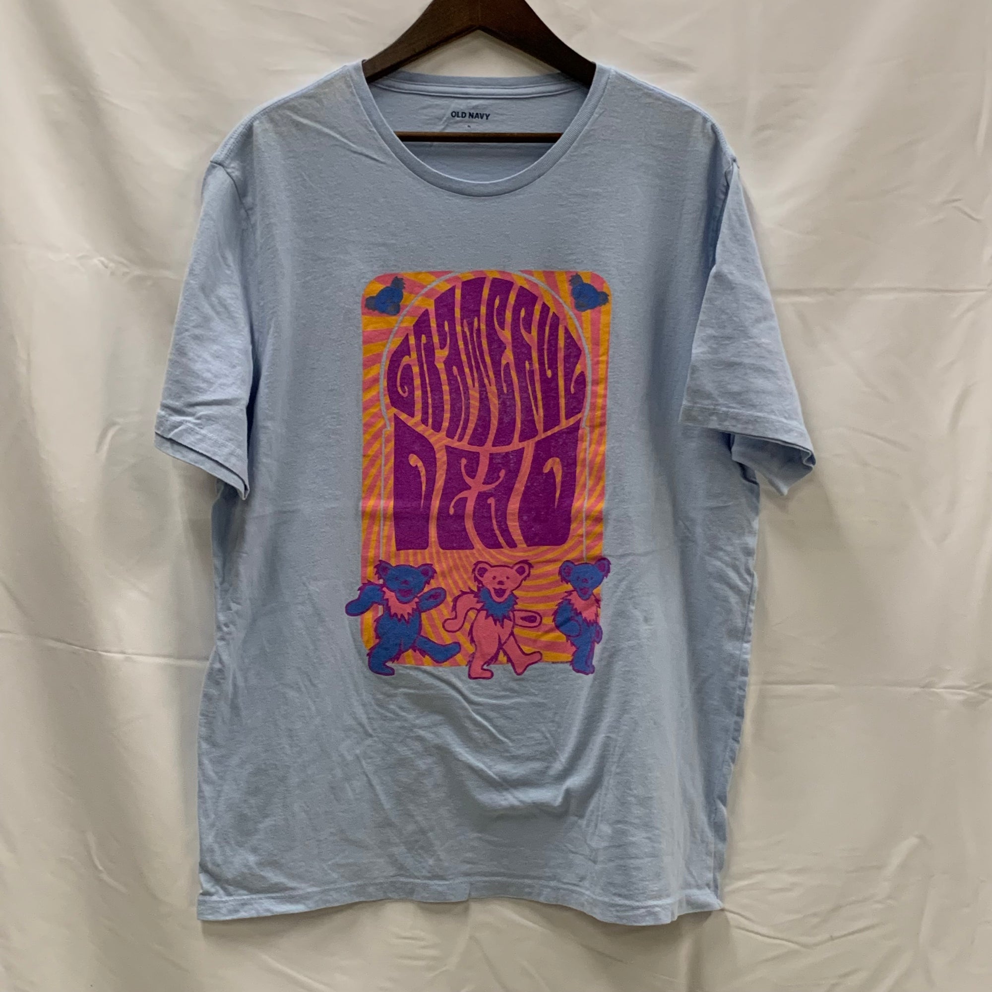 【古着】Old Navy プリント Tシャツ ライトブルー XLサイズ