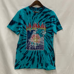 【古着】 プリント Tシャツ ターコイズ Mサイズ