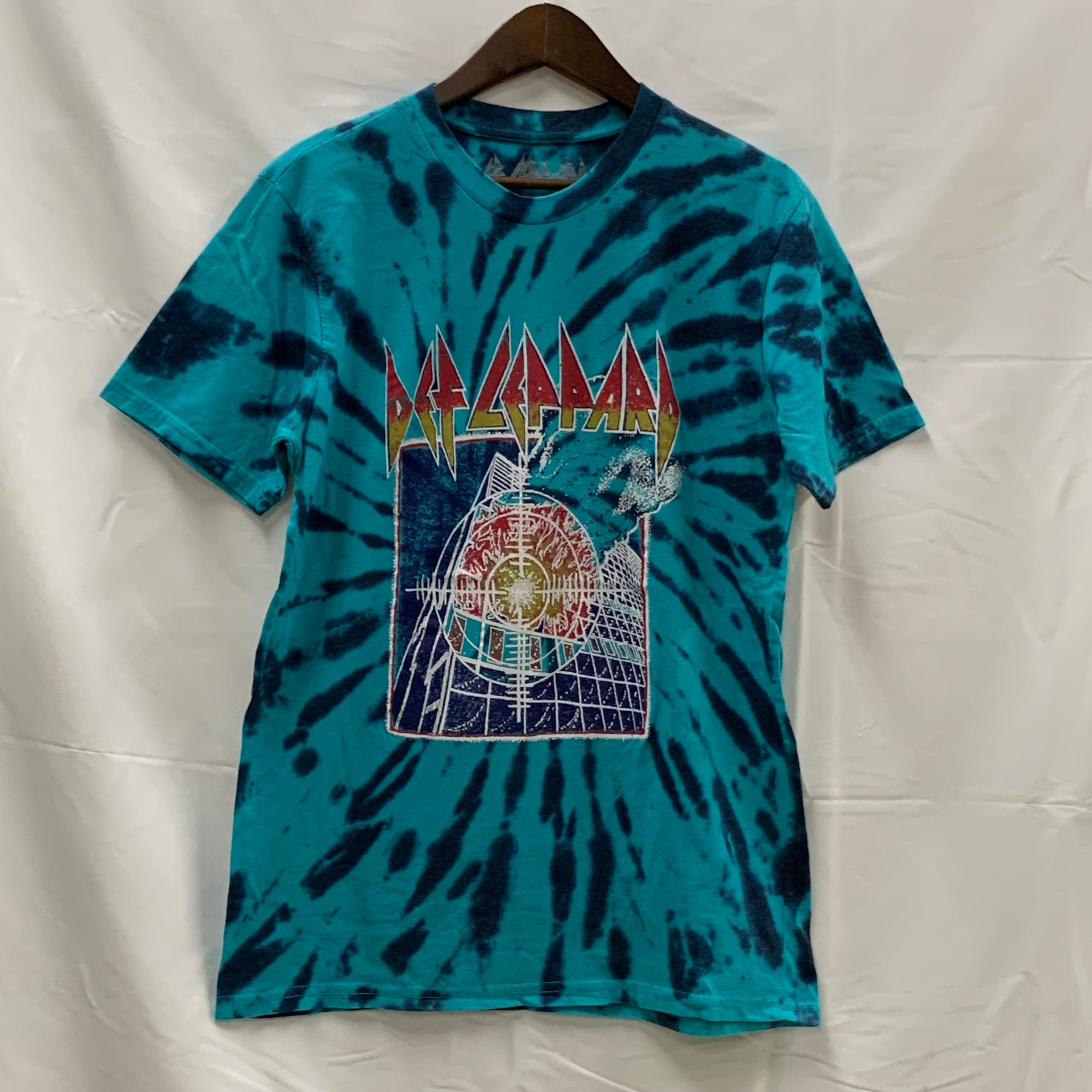 【古着】 プリント Tシャツ ターコイズ Mサイズ