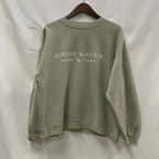 【古着】Eddie Bauer プリント トレーナー グレー×ピンク Sサイズ