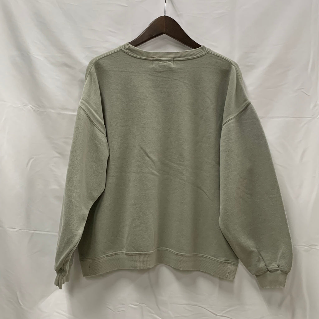 【古着】Eddie Bauer プリント トレーナー グレー×ピンク Sサイズ