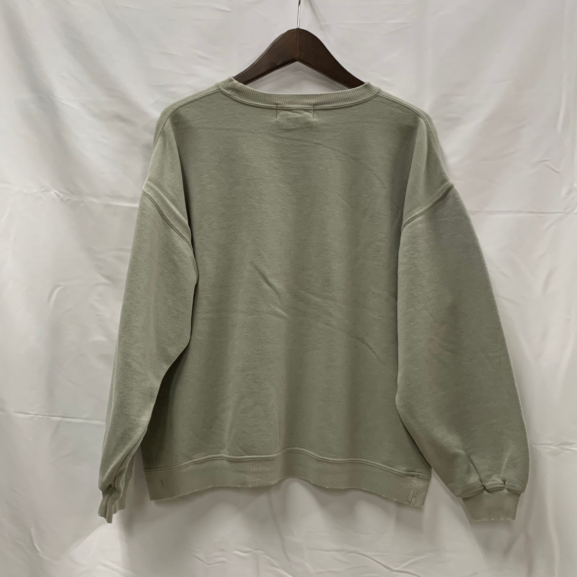 【古着】Eddie Bauer プリント トレーナー グレー×ピンク Sサイズ