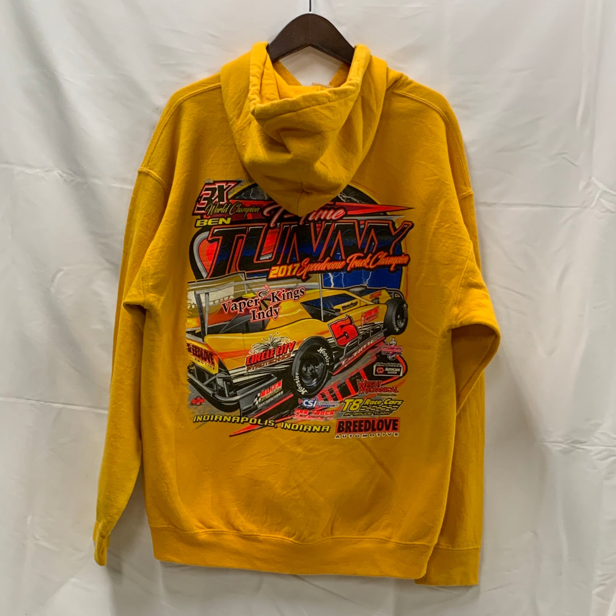 【古着】GILDAN プリント パーカー オレンジ Lサイズ
