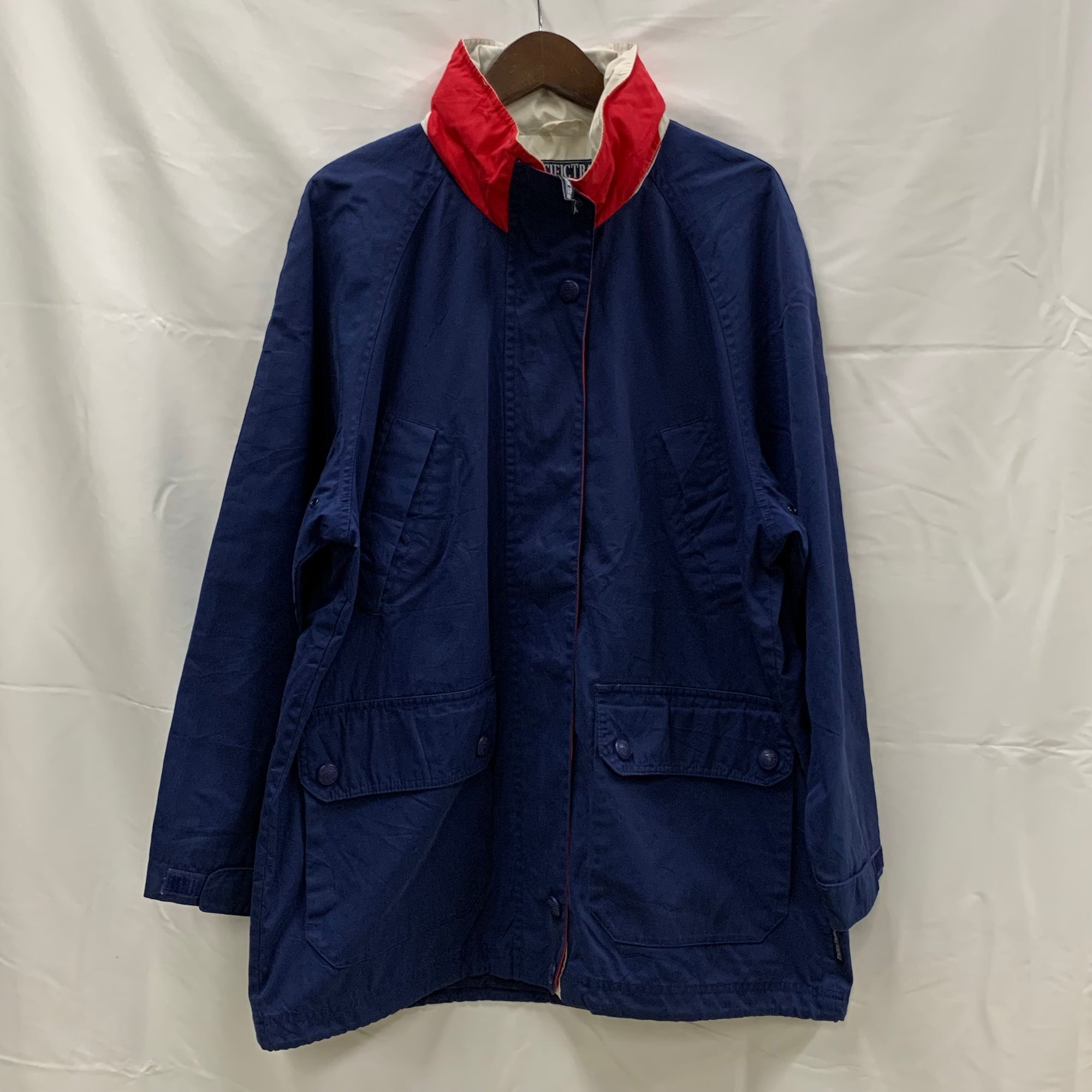 【古着】PACIFIC TRAIL 無地 ジャケット ネイビー×レッド Lサイズ