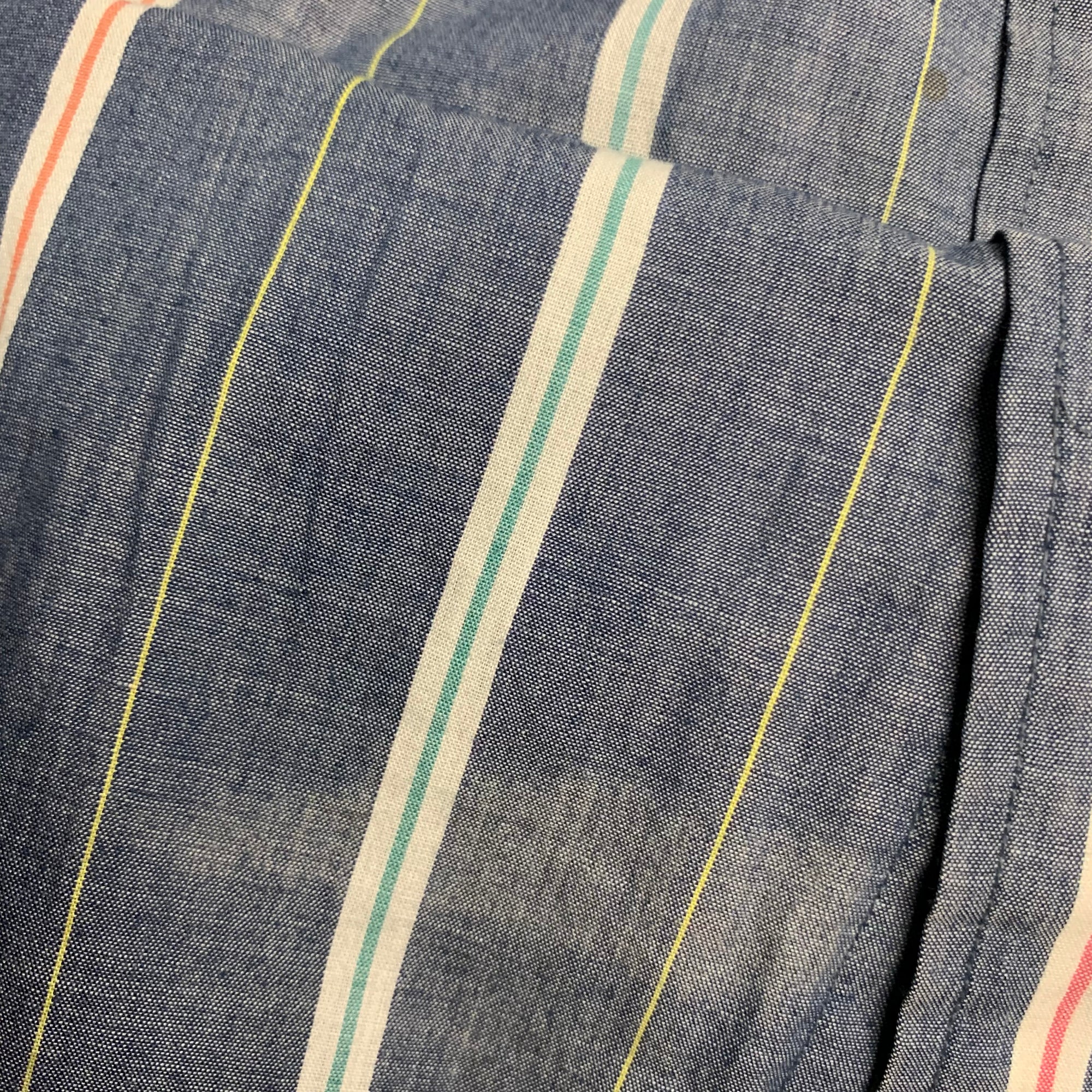 【中古】【古着】Wrangler チェック S/S シャツ ブルー Lサイズ