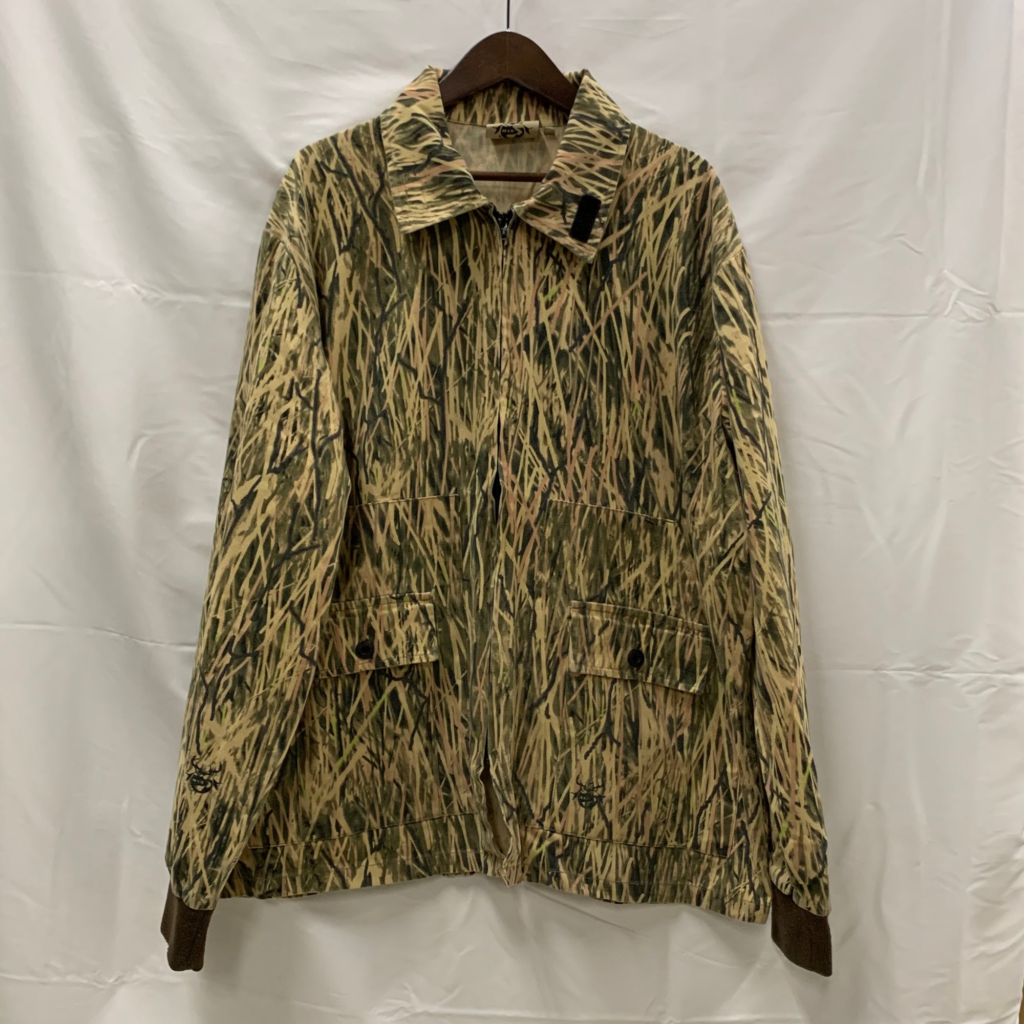 【古着】M2D 柄 ジャケット アイボリー×オリーブ