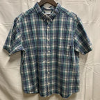 【中古】【古着】Columbia チェック S/S シャツ ブルー XLサイズ