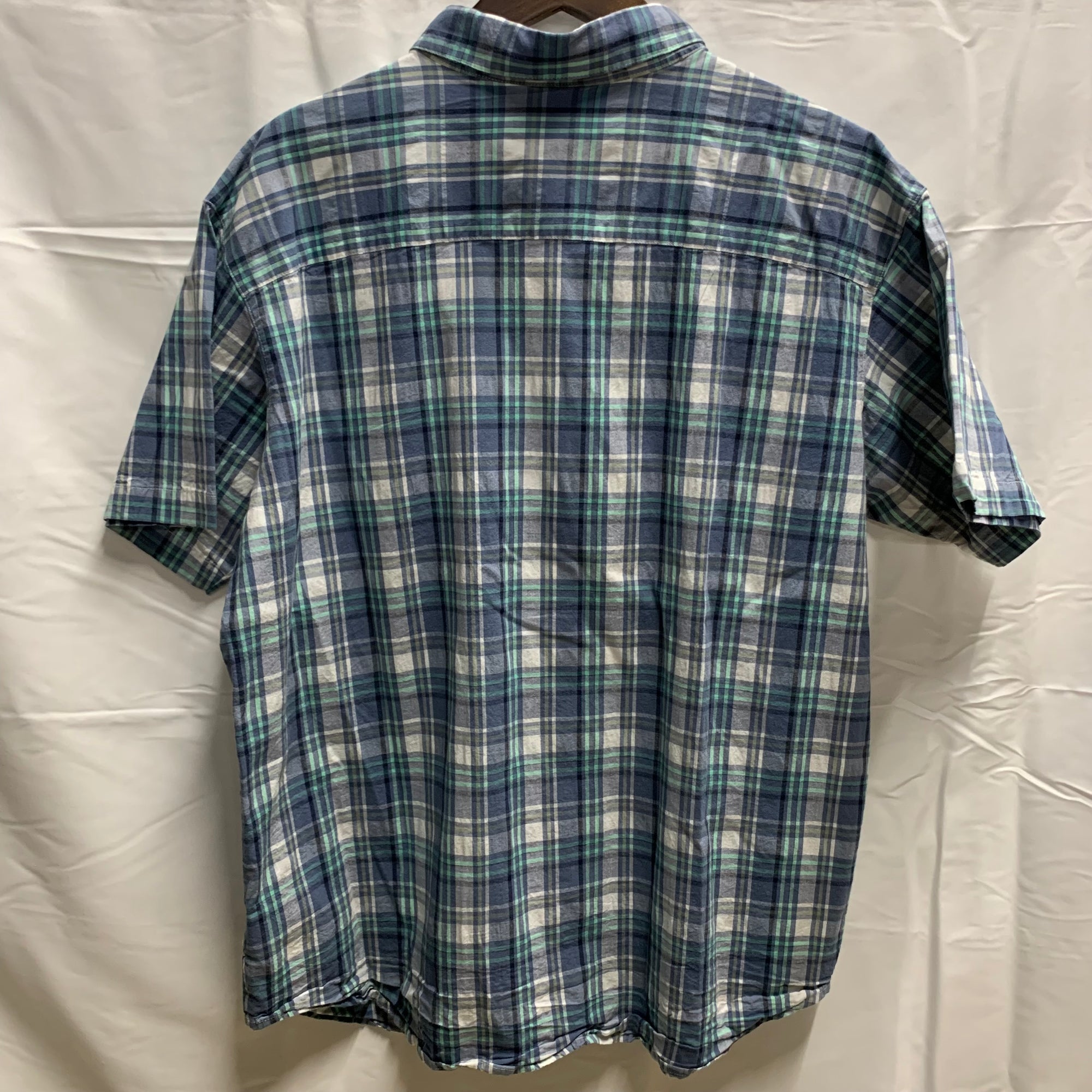 【中古】【古着】Columbia チェック S/S シャツ ブルー XLサイズ