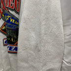 【中古】【古着】ONEITA プリント スウェットトレーナー ホワイト Lサイズ