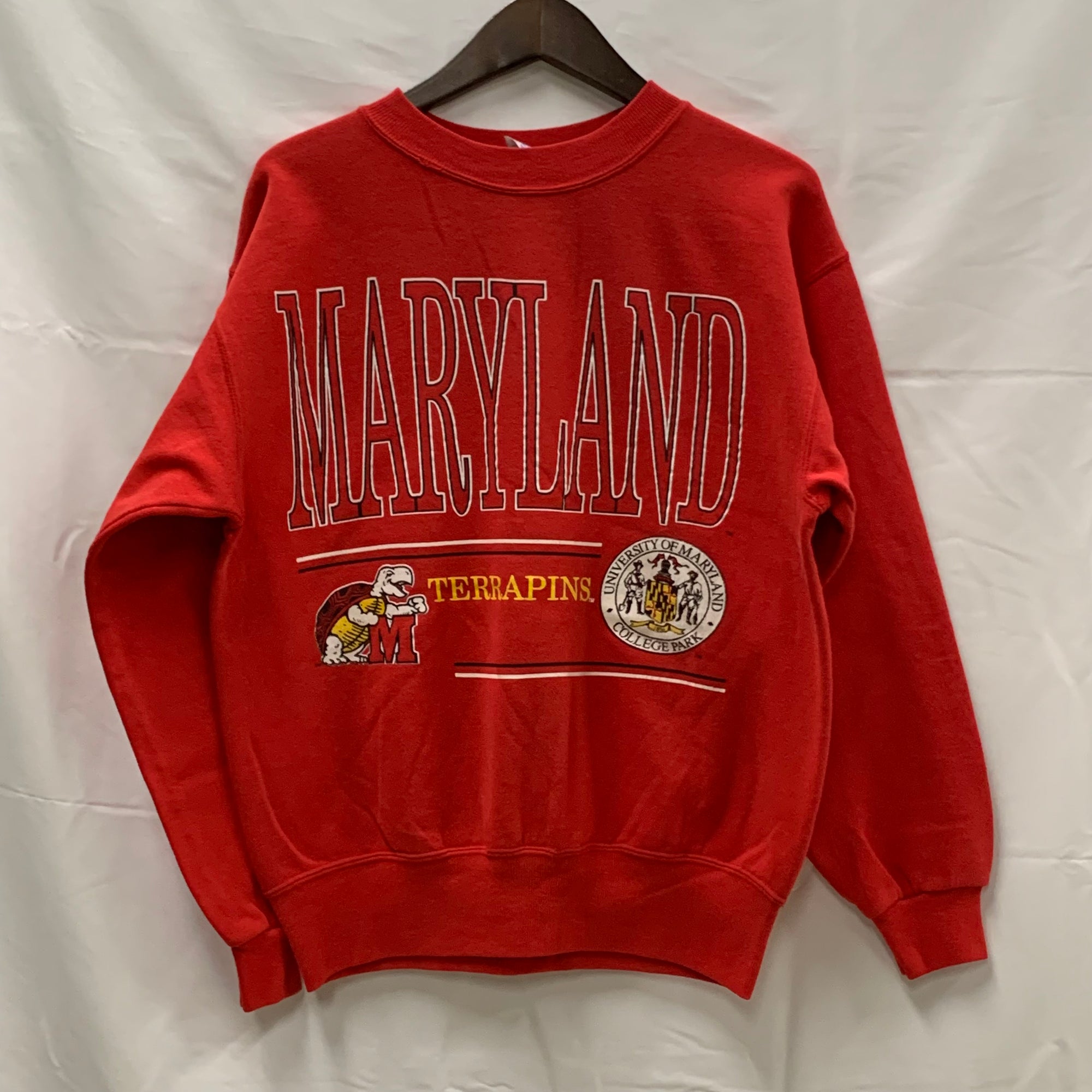【古着】Hanes プリント トレーナー レッド Mサイズ