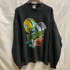 【中古】【古着】FRUIT OF THE ROOM プリント スウェットトレーナー ブラック XLサイズ