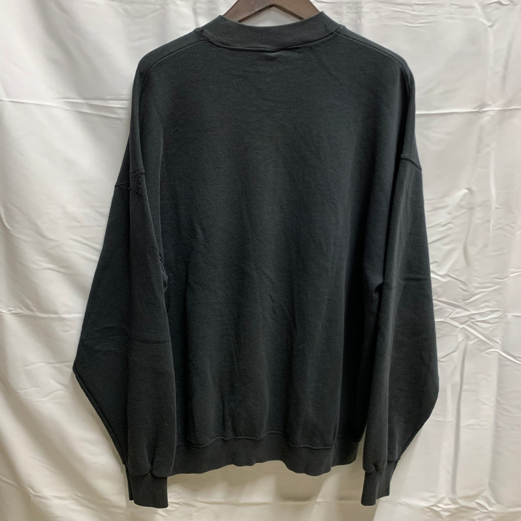 【中古】【古着】FRUIT OF THE ROOM プリント スウェットトレーナー ブラック XLサイズ