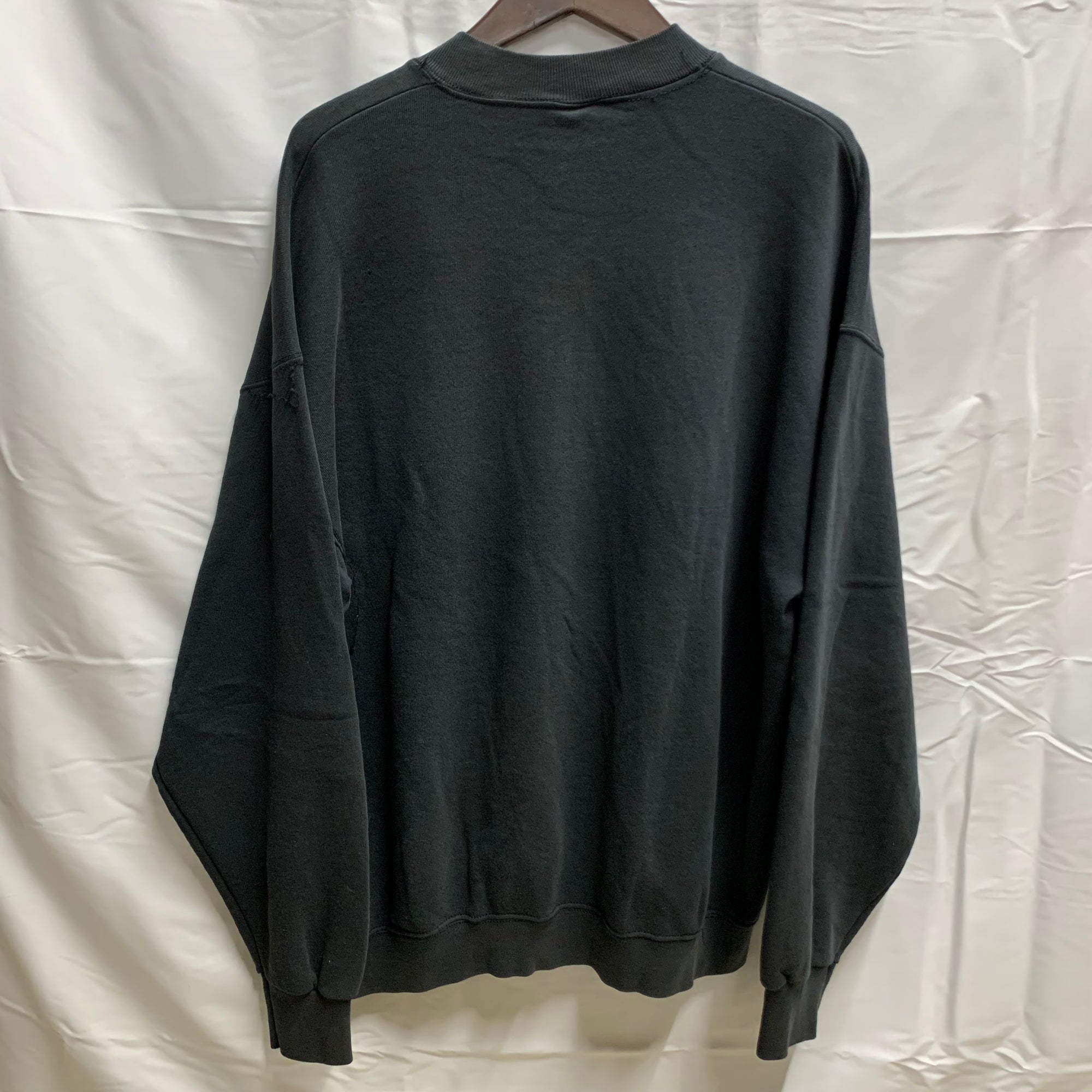 【中古】【古着】FRUIT OF THE ROOM プリント スウェットトレーナー ブラック XLサイズ