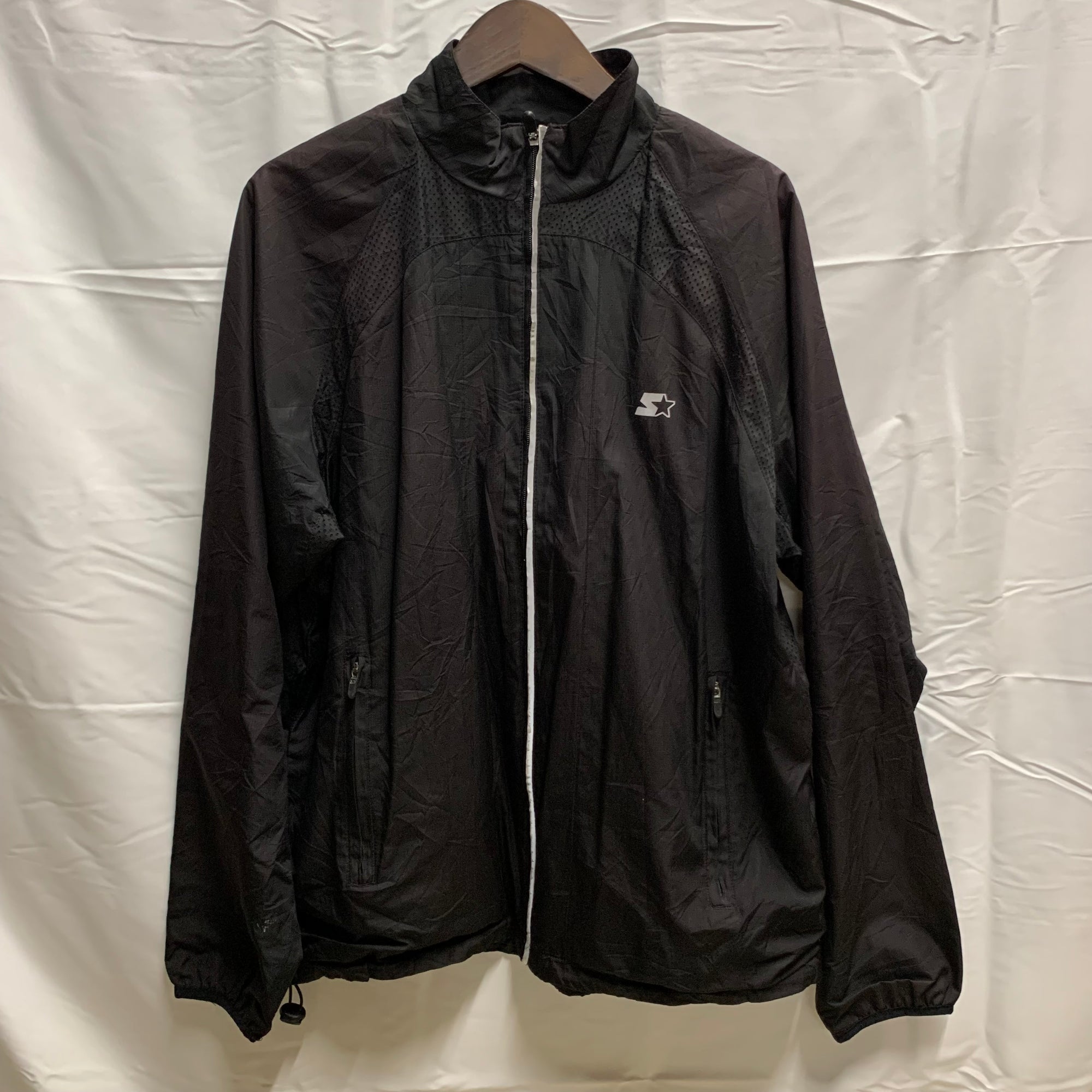 【中古】【古着】Starter ワンポイント フルジップジャケット ブラック Mサイズ