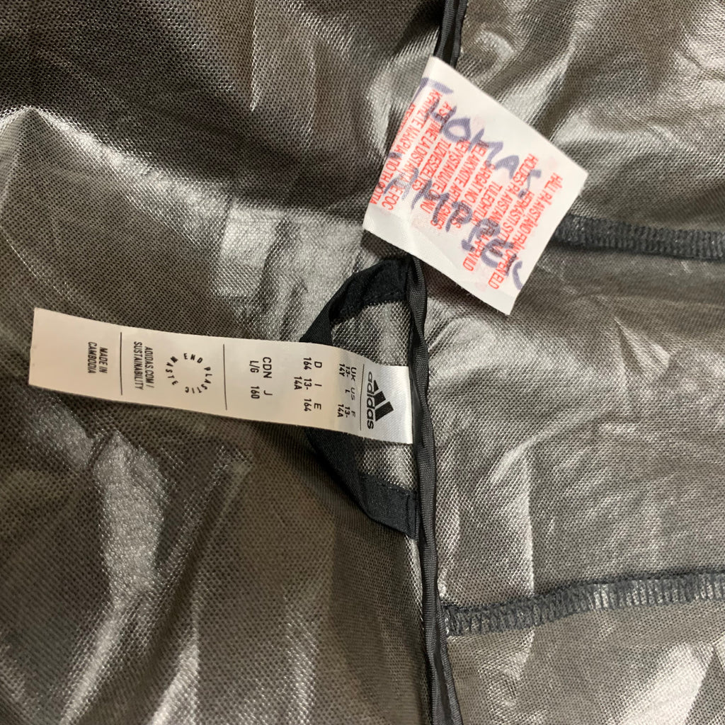 【中古】【古着】adidas ワンポイント フルジップライトジャケット ブラック 160サイズ