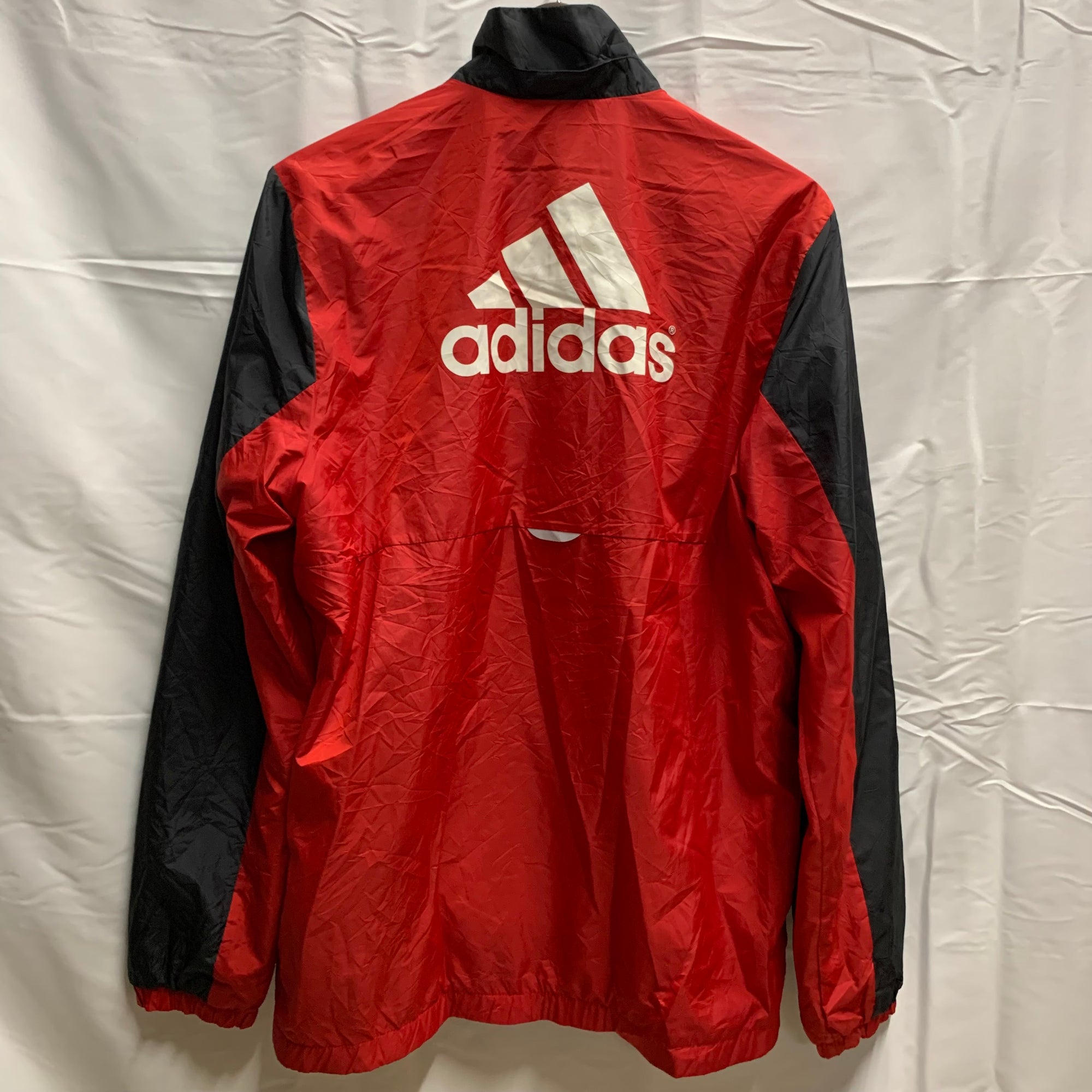 【中古】【古着】adidas カラーブロック ライトジャケット レッド×ブラック