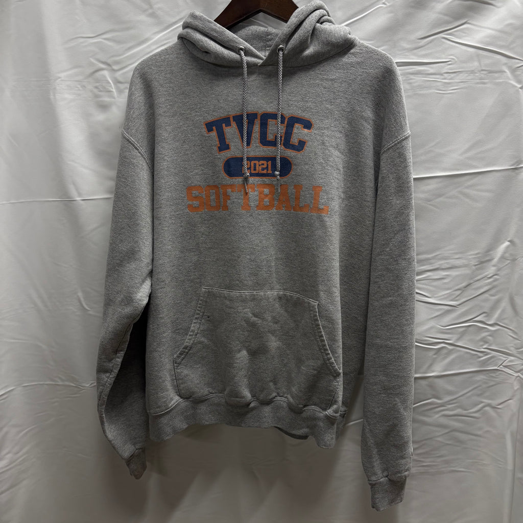 【古着】Champion ロゴ パーカー グレー 2XLサイズ