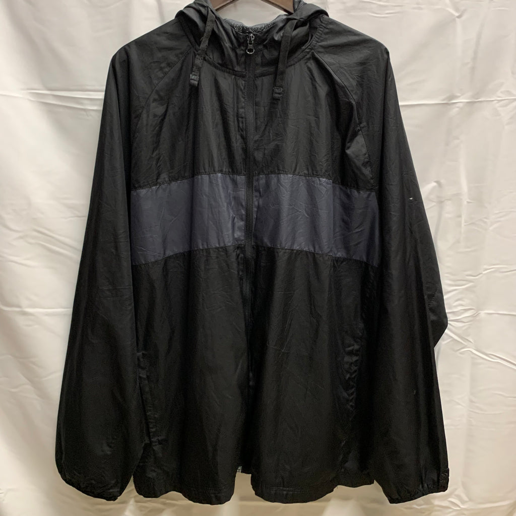 【中古】【古着】Starter カラーブロック フルジップジャケット ブラック×グレー XLサイズ
