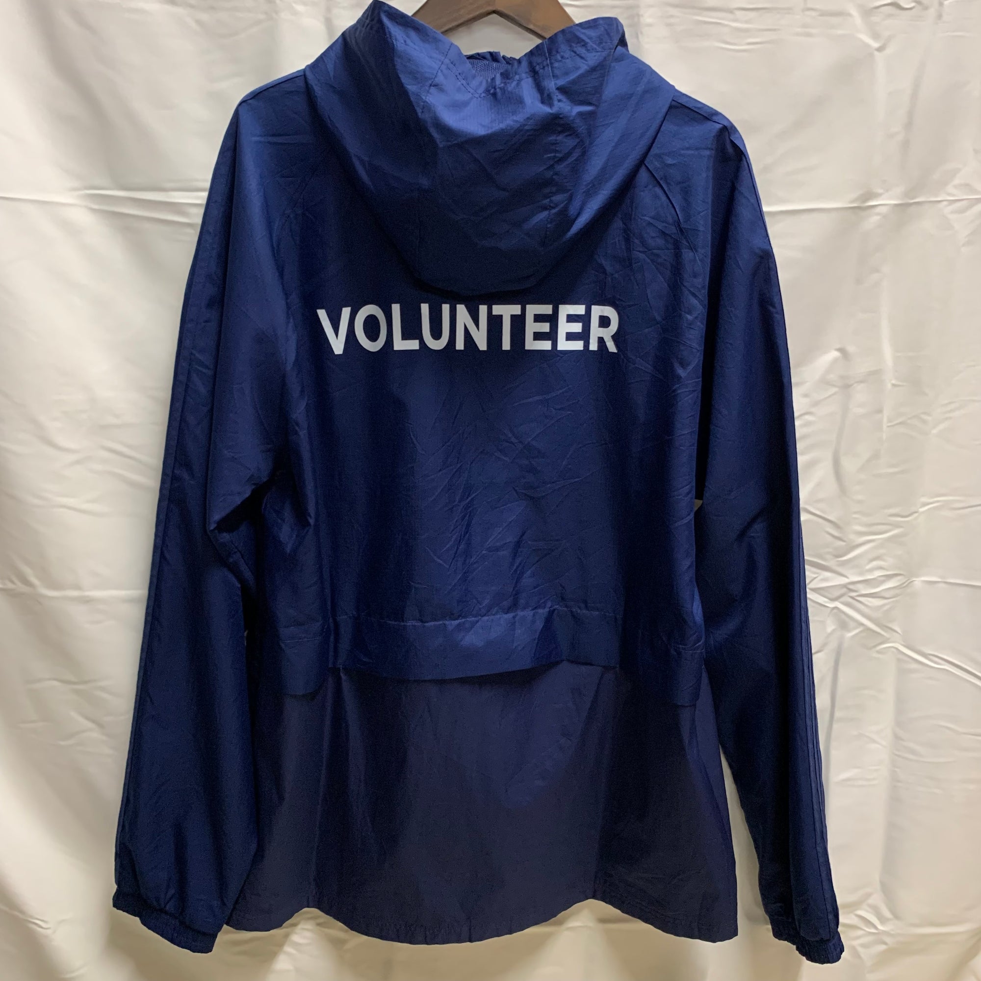 【中古】【古着】adidas ロゴ ライトジャケット ネイビー 2XOサイズ
