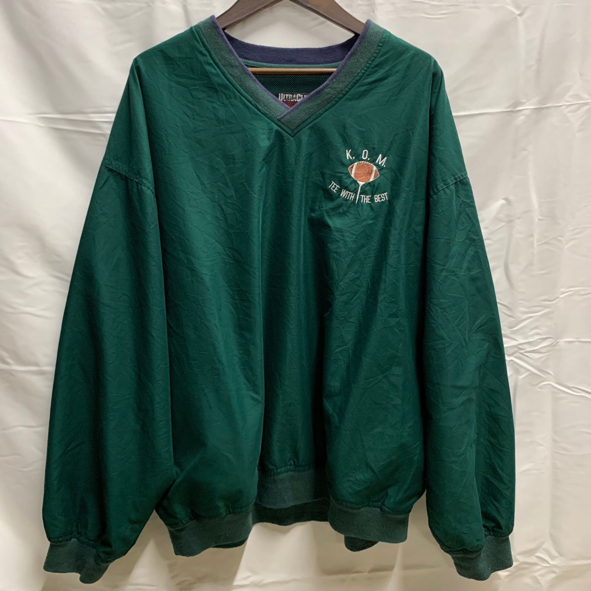 【中古】【古着】ULTRACLUB ワンポイント プルオーバージャケット グリーン XLサイズ