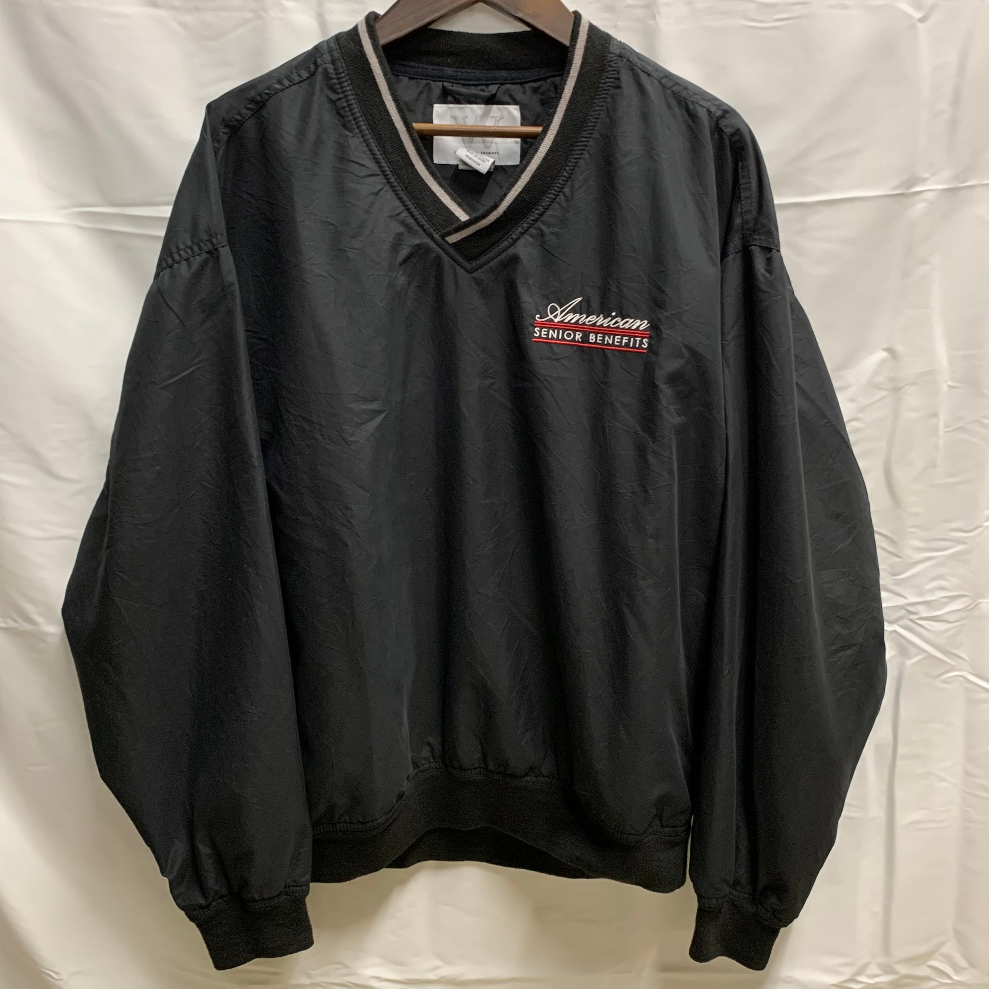 【中古】【古着】WEAR GUARD ワンポイント プルオーバージャケット ブラック Sサイズ