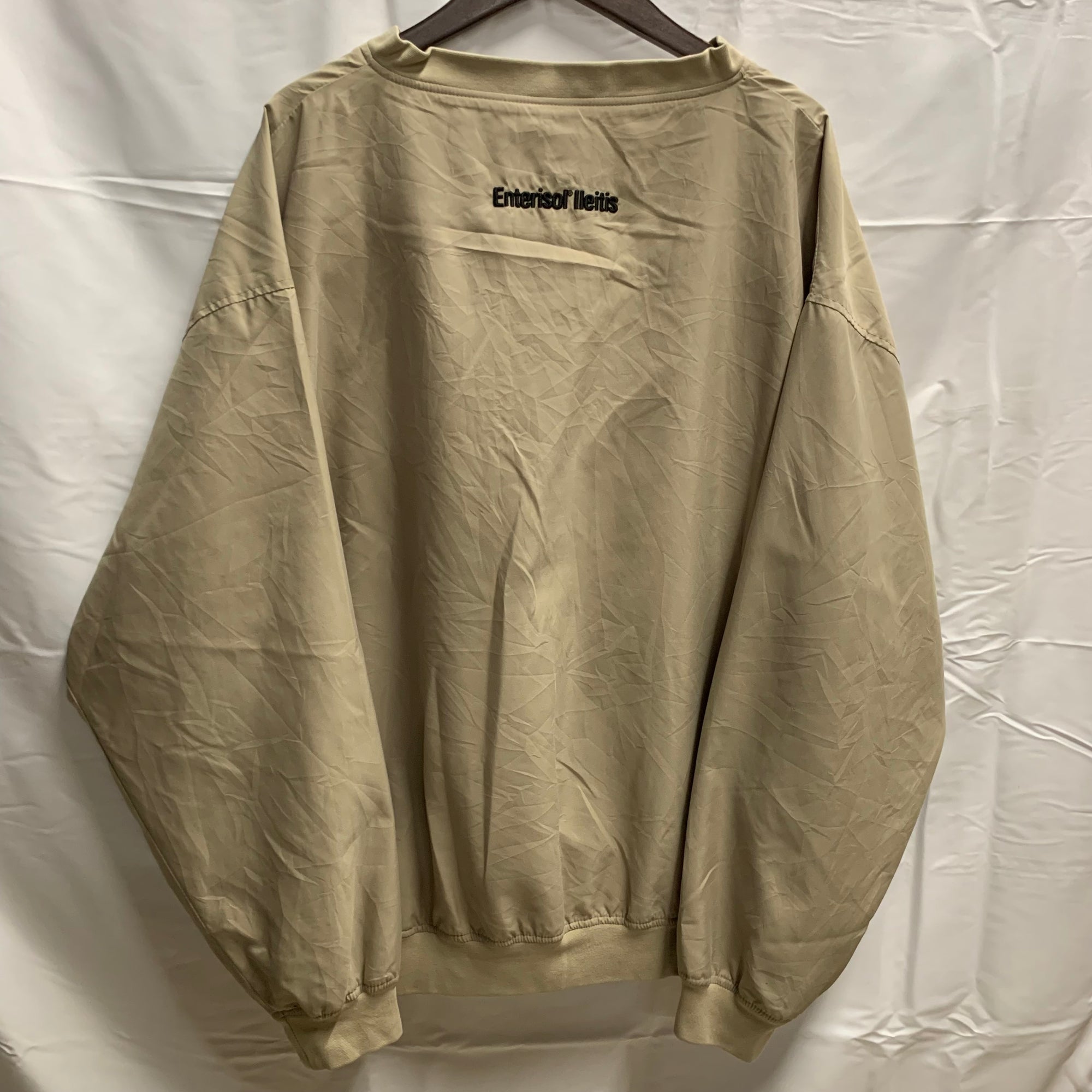【中古】【古着】PORT AUTHORITY ワンポイント プルオーバージャケット アイボリー XLサイズ