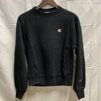 【中古】【古着】Champion ワンポイント スウェットパーカー ブラック Mサイズ