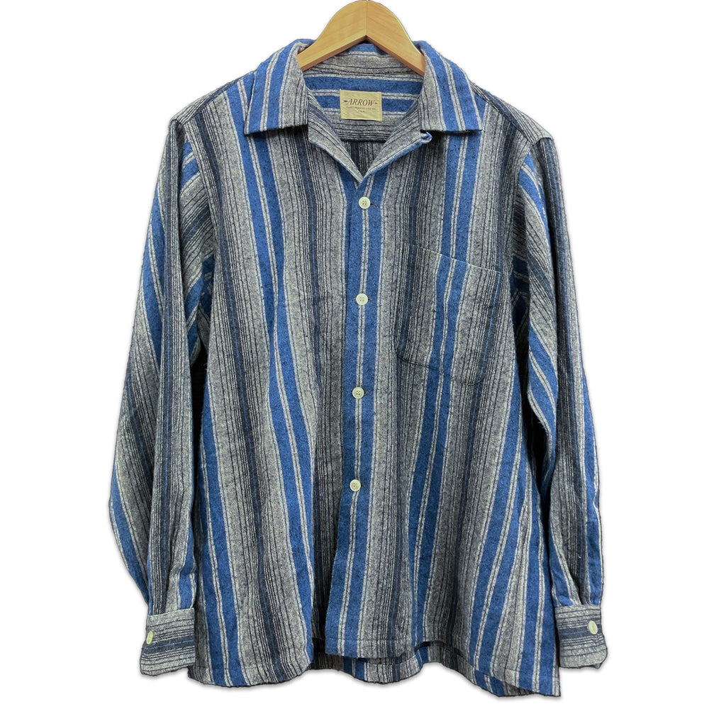 【古着】 60S ARROW L/S シャドーストライプシャツ【ARROW】