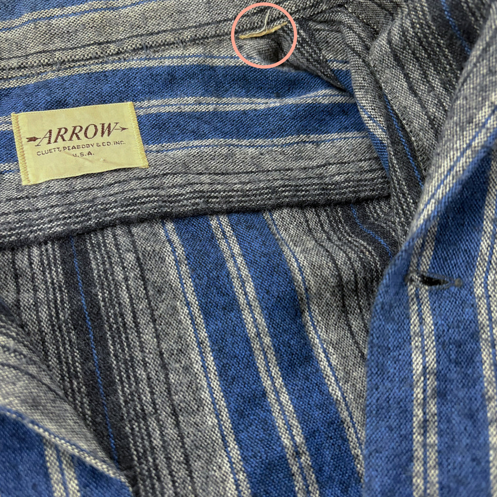 【古着】 60S ARROW L/S シャドーストライプシャツ【ARROW】